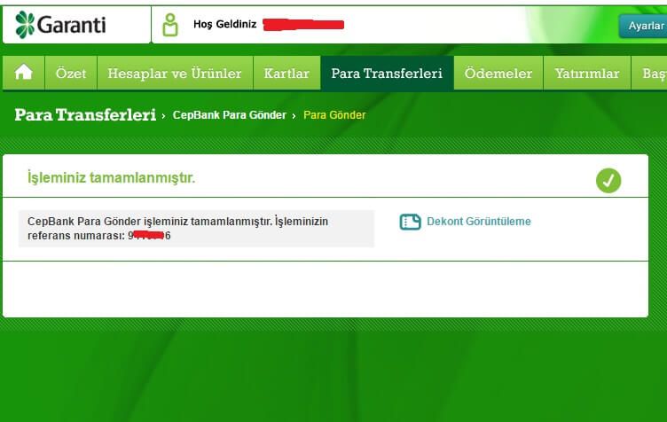 cepbank para gönderme resimli anlatım son adım